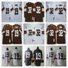 Koszulki piłkarskie Vintage Football Jerseys 32 Jim Brown 19 Bernie Kosar Long Rleeve Ed koszulki