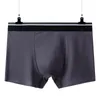 Underbyxor Bomullsmän underkläder Boxer Briefs Mid midja Solid Color Breattable Sexig bekväm plusstorlekshorts