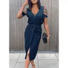 Casual Dresses Women Spring Elegant Party Lace Hollow Dress Solid Sexy Office Lady Slit Black Long Sleeve Off Shoulder Autumn