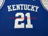 مخصص الرجال شباب النساء خمر #21 Kentucky Tayshaun Prince Basketball Jersey Size S-4XL 5XL أو مخصص أي اسم أو قميص رقم