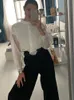 Women's Blouses Shirts Colorfaith Patchwork Tulle Transparent Korean Fashion Spring Summer Blouses Chic Shirts Retro Elegant Lady Tops BL06620 230203