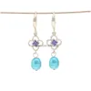 Dangle Lustre Boucles D'oreilles En Perles Ovales Cturées D'eau Douce Fleur Gem Hoop Boucle D'oreille Avec Du Riz 78Mm Bijoux Pour Femmes Drop Delivery Dhxso