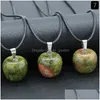 Hanger kettingen natuurlijke kristal agaat steen kerstavond appel rozenkwarts charmes sieraden maken ketting drop levering pe dhgarden dhswe