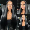 13x4 HD Transparent Lace Front Human Hair Wigs Glueless Brazilian Remy 180% 30 32 Inch 13x6 Straight Frontal Wig For Women