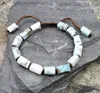 L￤nkarmband naturligt grovt larimar sten justerbara armband M0060