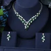 Ensemble collier et boucles d'oreilles, sélection de 5 couleurs, cristal brillant de qualité, ZIRCON et bijoux de mariée, accessoires pour robe de mariée