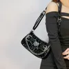 Evening Bags Y2k Girls Underarm Vintage Design Womens Chain Shoulder Crossbody PU Female Cool Purse Handbags Motorcycle 230203