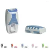 Badtillbehör Set Hem Automatisk tandkräm Dispenser Tandborstehållare Badrumsprodukter Väggmontering Rack Squeezers