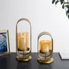 Candle Holders Nordic Glass Holder Centerpiece Lanterns Wall Metal Windproof Table Bougeoir En Verre Rustic Home Decor