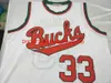 خمر 1973-74 Lew Alcindor #33 كرة السلة Jersey Size S-4XL 5XL مخصص أي اسم رقم قميص