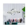 Pendant Lamps Nordic Dimmable Crystal Chandeliers Rings Led Kitchen Chandelier Control Industrial Light For Kids Bedroom Dining Room Dhdjg