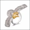 Band Ringe Persönlichkeit Mode Retro Gaucho Adler Ring Amazon Wings Vintage Silber Farbe Einstellbare Blende Party Geschenk Luckyhat Drop Dhmo7