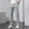 Pantaloni da uomo 2023 Estate Uomo Stretch Slim Fit Elastico in vita Formale Business Classico Coreano Pantaloni casual sottili Uomo Nero Grigio 28-38