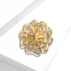 Brooches Exquisite Women Flower Hollow Crystal Pin Fashion Trendy Rhinestone Shiny Boutique Badges For Lady Wedding Party