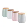 Storage Bottles Modern Minimalist Ceramic Wooden Lid Sealed Jar Kitchen Supplies Miscellaneous Grains Coffee Tea Food