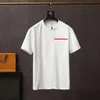 럭셔리 캐주얼 망 prad t 셔츠 새로운 착용 디자이너 짧은 소매 100% 면 고품질 도매 흑백 크기 tshirt 티 m 2xl