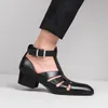 Sandalet Yaz Erkek Hakiki Deri Elbise erkek ayakkabısı 5 cm Yüksek Topuklu Rahat Iş Yükseklik Sandalet Sivri Burun Nefes