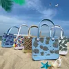 luxury designer beach bags New Fashion Outdoor Printed Eva tote bages Portable Storage Hole Large Capacity Basket Satchel shoulder handbag wallet 230203
