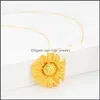 Pendant Necklaces Sand Gold Necklace Fashion Upscale Jewelry Daisy Sun Flower Charms Chain Choker Pendants For Women Drop Delivery Dhhbq