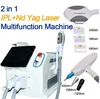 Högkvalitativ 2 i 1 OPT E-LIGHT IPL LASER EPILATOR ND YAG PICO TATTOO Removal Device Skin Rejuvenation Hair Remover Machine