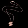 Collana di design di lusso Collane con quadrifoglio Collana da donna in oro 18 carati con diamanti