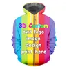 Heren Hoodies IFPD EU -maat Zipperheren Coole afdrukkleurige vierkante puzzel 3D Sweatshirt Paar Hooded man plus pullover met lange mouwen