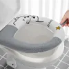 Toiletzitters cartoon schattige deksel met handvat pluche ritswinter zachte warme kussenmatten wasbare wc pads home badkamer badkamer