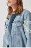 Women's Jackets 2023 Pearls Embellished Denim Jacket Women Vintage Coat Bead Embroidery Autumn Winter Outwear Boho Casual Basic