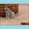 Подвесные ожерелья подвески для женщин бирюзовый слон Chair Chain Choker Jewelry Dupploce Delive Dhh30