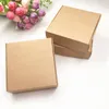 Embrulhado de presente White Brown Kraft Papel Boxes de embalagem em branco papelão artesanal de casamento artesanato de abrasto 10x10x3cm