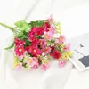 Dekorativa blommor kransar liten tusensköna konstgjord blomma 1 bukett krysantemum plast falsk bröllopsdekoration mini arrangemangdecorativ