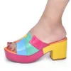 Dress Shoes Italian Lady Shoes Multicolor Design Wedges Shoes for Women Platform Shoes High Heels Thick Heel Slingbacks Lady Wedge Sandals 230203