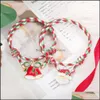 Link łańcuch świąteczny bransoletka biżuteria Diy Colorf Santa Claus Bell Tree Charm Bracelets Drop dostawa OT1EG