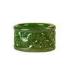 Klusterringar naturlig grön jade jasper ring handkvalificerad blomma hetisk jadeite presentmärke män