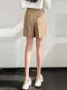 Kvinnors shorts hög midja avslappnad kvinnor ny ankomst 2022 sommar mode koreansk stil all-match eleganta damer korta skräddarsydda byxor w1076 y2302