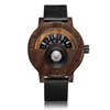 Armbandsur Creative Wood Watch Unique Compass Turntable Watches Men's Semicircle Dial Clock Quartz Retro Hour Relogio Masculinowristwa