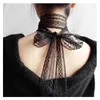 Scarves Fashion Lack Neckerchiefs For Women Solid Lace Tassels Hair Bandage Choice Women's Party Scarf Small Long Belt Tie Scarfs