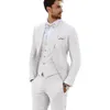 Costumes pour hommes Blazers Homme Marié Tuxedos Linen Party Business Casual Revers Cranté 3 Pièce Blazer Gilet Pantalon Slim Fit Costume Homme 230202