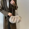 Evening Bags Small Bucket Shoulder For Women 2023 Winter Korean Fashion Luxury Faux Fur Ladies Handbags Lovely Candy Color