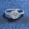 Solitaire Ring AETEEY 0.5-3ct D Color Real Moissanite Diamond Round Pure 925 Sterling Silver For Women Wedding Fine Jewelry RI020 Y2302