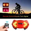 Lights Wireless Remote Control Bicycle Taillight USB Laddning COB VARNING Turning Signal Light 8 Modes MTB Bike Bak Lamp 0202