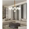 Pendant Lamps Lustre Plate Chrome Gold Metal Led Chandelier Lights 5W Per Light Lumiaria Indoor Lighting Lamparas Drop Delivery Dhese