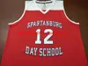 Custom Men Youth women Rare Zion Williamson #12 Spartanburg Day College Basketball Jersey S-4XL 5XL custom any name number jersey