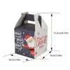 Christmas Decorations 10pcs Cartoon Merry Treat Boxes For Candy Biscuit Baking Apple Paper Box Cookie Gift Packaging Year Navidad