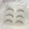 False Eyelashes 3 Pairs 3D Fiber Simulation Clear Band Eye Lashes Crisscross Transparent Natural Makeup