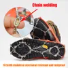 Crampons 1 Pair 13 Teeth Anti-slip Outdoor Climbing Crampons Winter Ice Snow Over Shoes Cover Gripper Spike Cleats with Storage Bag 230203