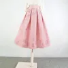 Skirts Spring Summer Retro Jacquard Rose Embroidered Ball Gown Women High Waist Party Umbrella