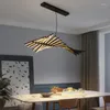 Lampy wisiork Nordic Minimalist Art Art Fishbone LED żyrandol życiowy salon jadalnia dekoracja baru loft oświetlenie