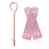 Accessoires de cheveux Coiffe de princesse mignonne pour enfants Couvre-chef pour filles Couronne Collier Gant Baguette Bijoux pour enfants