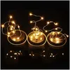 Led Strings Énergie Solaire Mason Jars Lumière 10 String Fairy Star Lights Vis Sur Sier Couvercles Pour Verre Noël Jardin Drop Delivery L Dhko0